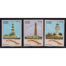 CUBA 1982 AEREO SERIE COMPLETA DE ESTAMPILLAS NUEVAS MINT FAROS